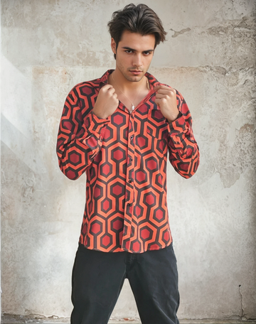 Haunted Hotel Men's Button-Up Long Sleeve