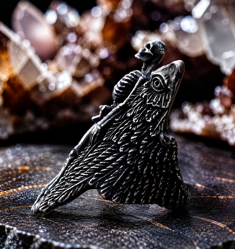 Death Angel Ring – Stainless Steel Guardian of Mortality Statement Ring