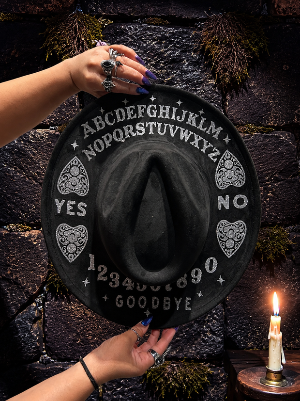 Ouija Floopy or Wide Brim Style Fedora Hat Witchy Festival Hat