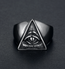 All-Seeing Eye Pyramid Ring – Stainless Steel Occult Symbol Ring