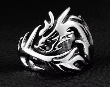 Inferno Dragon Ring – Gothic Stainless Steel Wraparound Jewelry