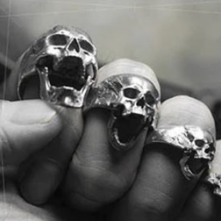 Laughing Skull Ring – Stainless Steel Moving Jaw Skull Ring