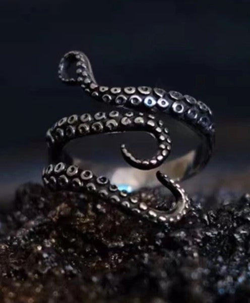 Abyssal Tentacle Ring – Stainless Steel Tentacle Ring