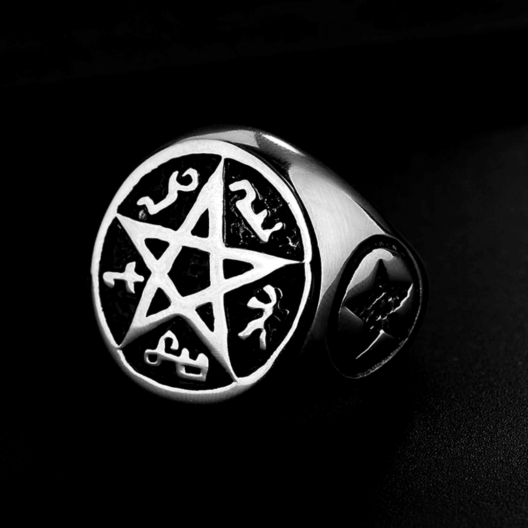 Devil’s Trap Sigil Ring – Stainless Steel Supernatural Symbol Ring