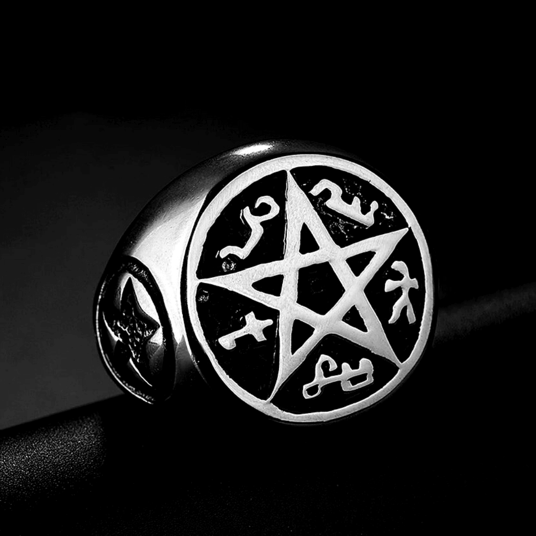 Devil’s Trap Sigil Ring – Stainless Steel Supernatural Symbol Ring