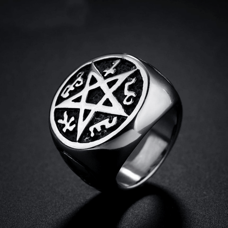 Devil’s Trap Sigil Ring – Stainless Steel Supernatural Symbol Ring