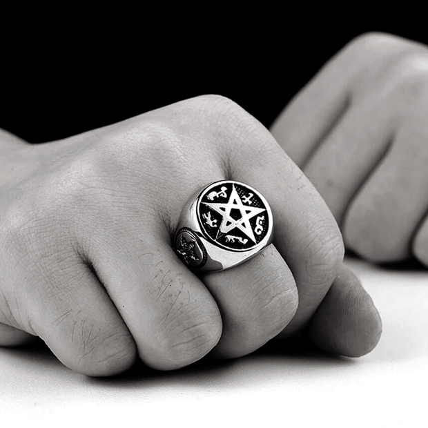 Devil’s Trap Sigil Ring – Stainless Steel Supernatural Symbol Ring