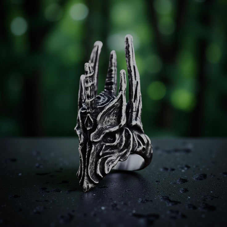 Sauron-Inspired Large 8mm Stainless Steel Ring
