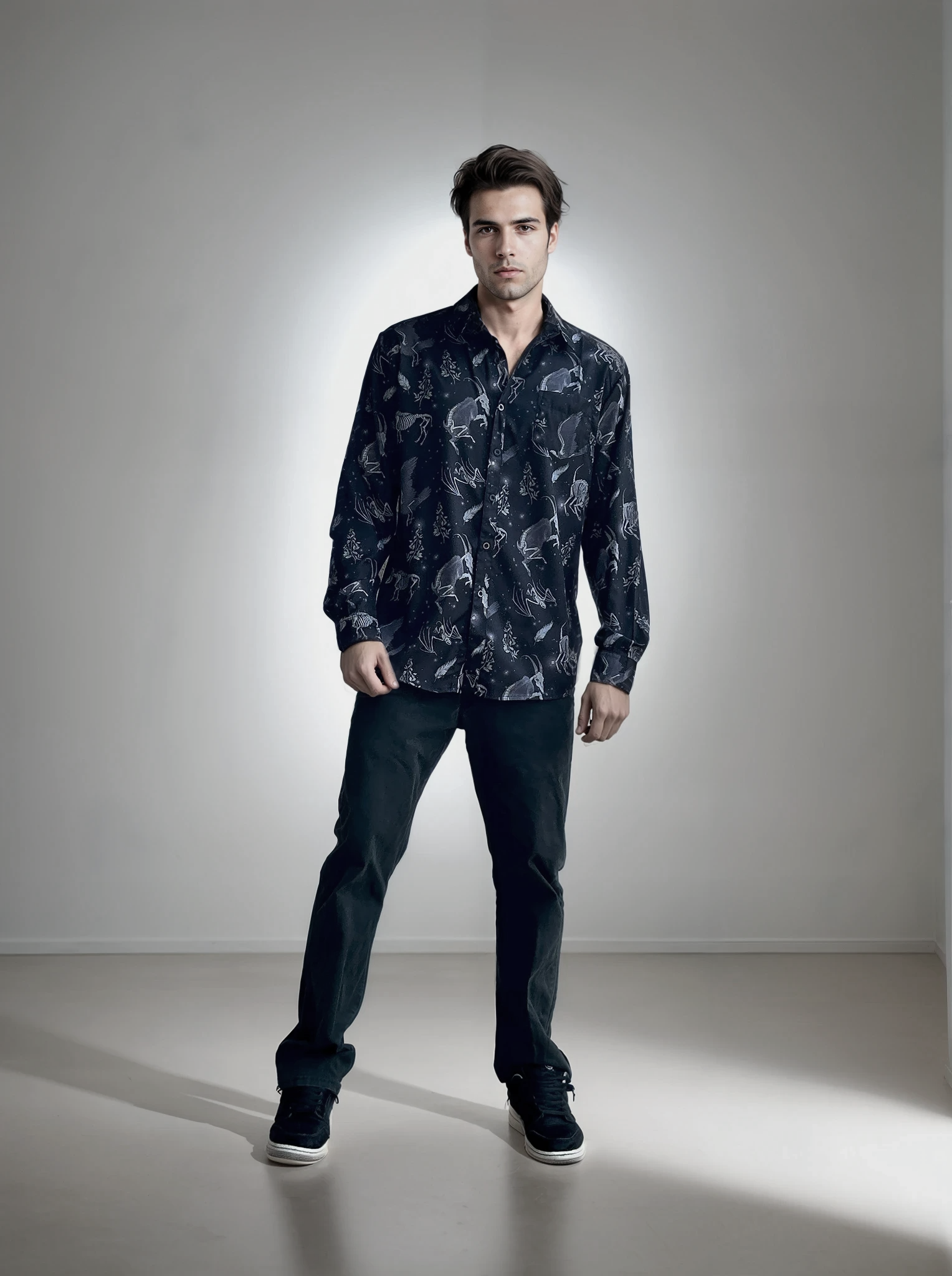 Taxidermy Men’s Button-Up Shirt – Dark Alternative Matching Set