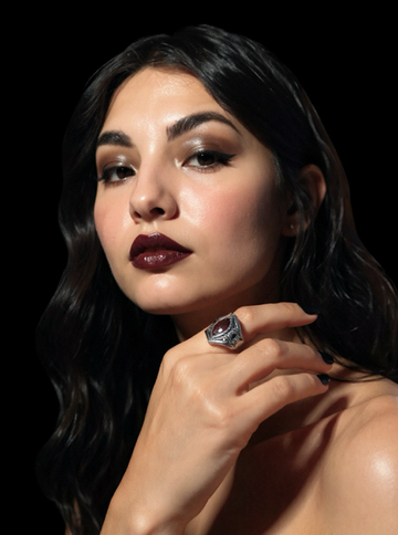 Vampire’s Embrace Ring – Gothic Stainless Steel  Stone Ring