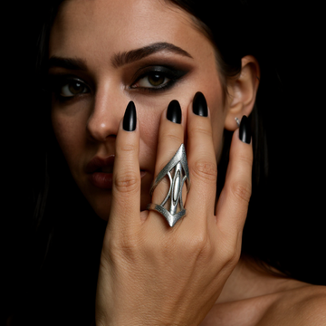 Voidcaller Ring – Stainless Steel Gothic Statement