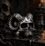 Ram Half Skull Ring – Stainless Steel Occult Statement Ring