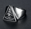 All-Seeing Eye Pyramid Ring – Stainless Steel Occult Symbol Ring