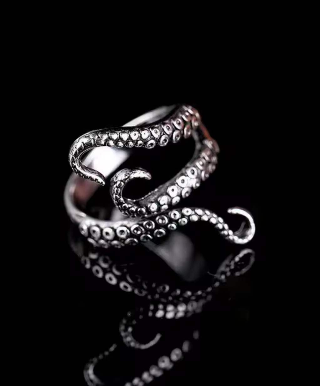 Abyssal Tentacle Ring – Stainless Steel Tentacle Ring